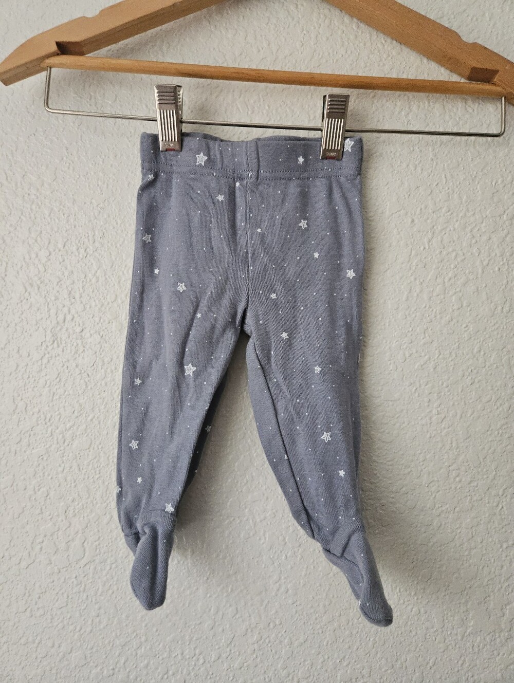 carters grey star print pants, 3 months